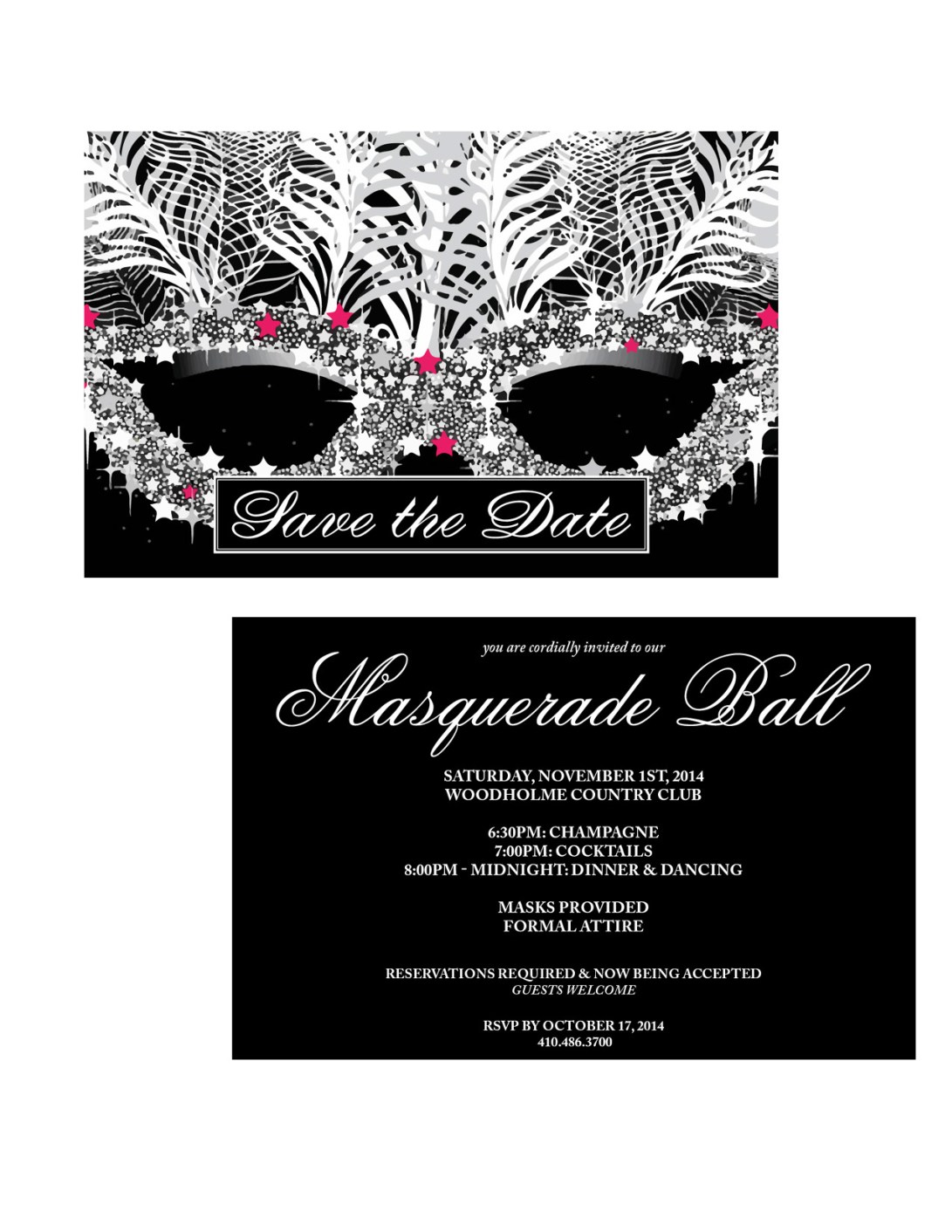 Masquerade Ball Save the Date